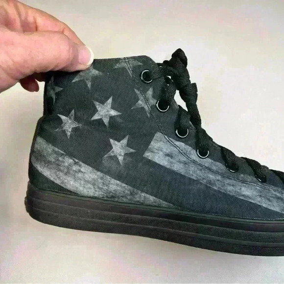COPY - NEW RAAD BLACK AND WHITE FLAG HIGH TOPS MEN 10 WOMEN 11.5 - Picture 4 of 12